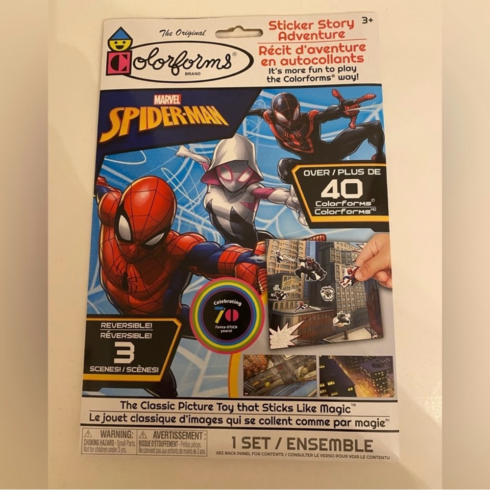 Marvel Spider-Man Colorforms Reversible Adventure Story Set NWT Red Blue Game OS